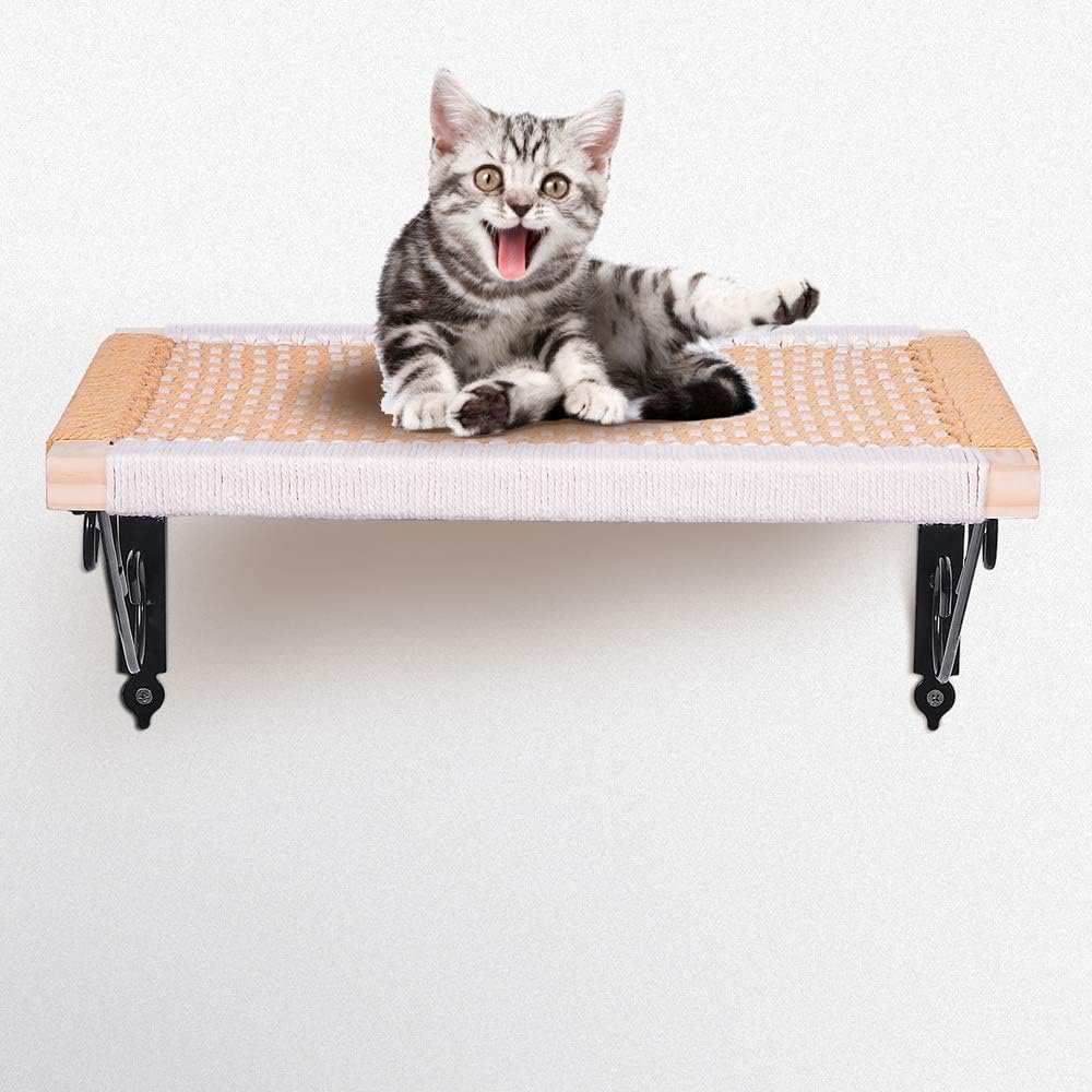 Purife Floating Cat Wall Shelves  Perches for Indoor Large Cats - Wall Mount Cat Hammock Bed Cat Shelf for Wall, Modern Cat Wall Furniture, Cat Window Sill Ledge Shelf for Sleeping and Sighting