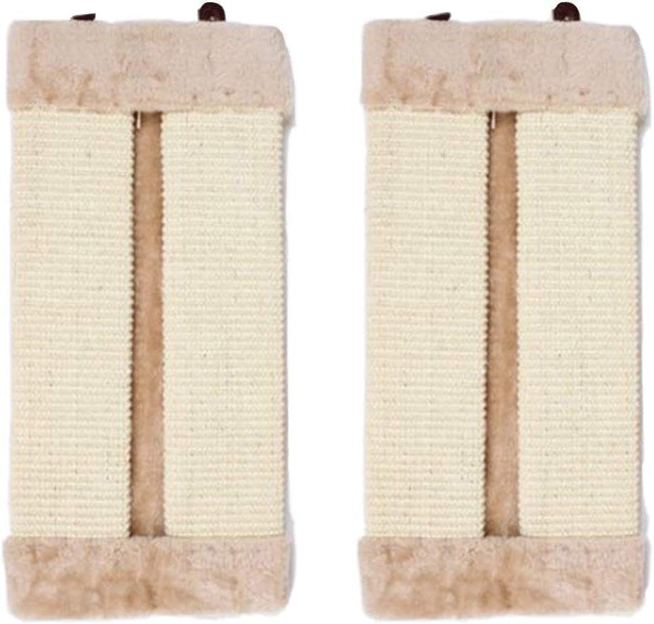 Wall Mounted Scratching Post, 20inch Hanging Natural Sisal Cat Scratching Mat, Door Wall Protecting Corner with Wall Fixings (Khaki)